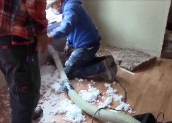 Blown In Insulation Installed Into Existing Walls.