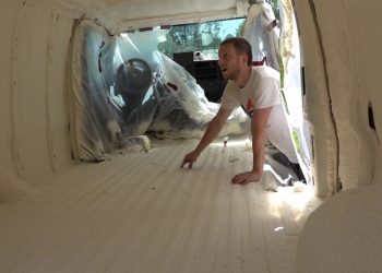 SPRAY FOAM INSULATION IN A VAN Vlog 1227