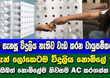 දැන් ලෝකෙටම විදුලිය නොමිලේ ඔබත් නොමිලේම නිවසම AC කරගන්න – Eco Cooler Plastic