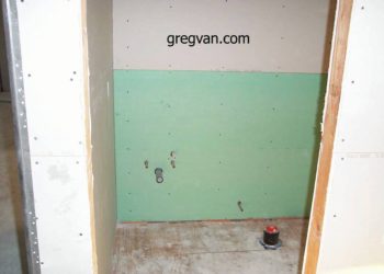 Green Wallboard Behind Toilet And Bathroom Cabinet – Home-Building Tips