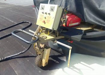 Jethro Burkholder SIP Foam Robot Applying Urethane Foam Roof Insulation