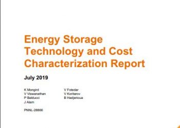 Report covers costs of various storage technologies, including pumped storage hydro
