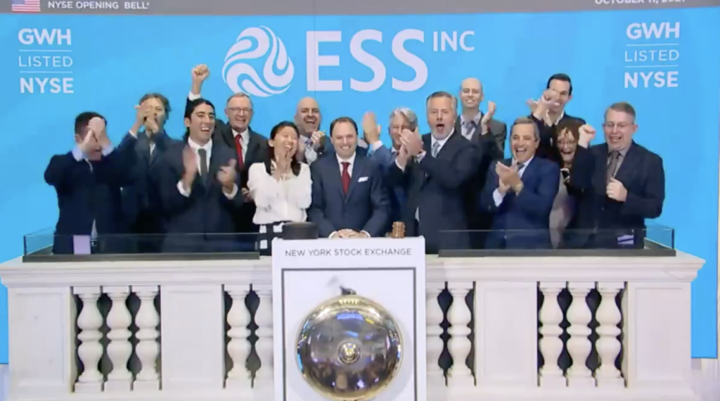 ESS becomes first U.S. long-duration energy storage company to list on NYSE